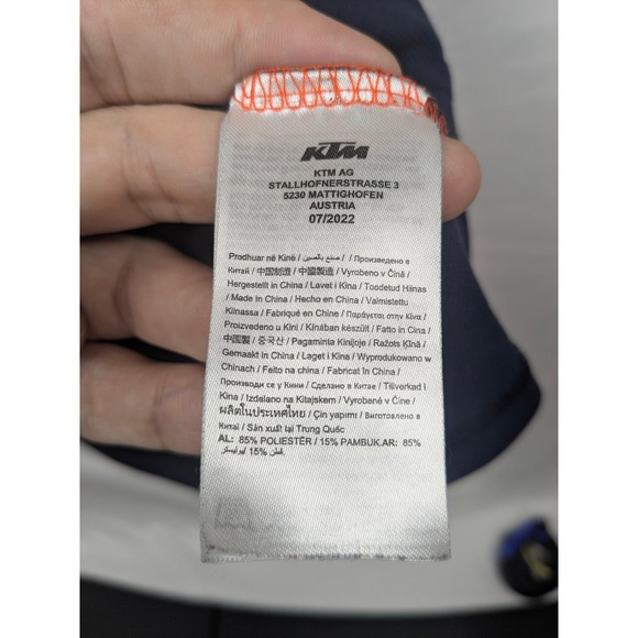 Red Bull KTM Racing Team Polo Shirt Mens Large Navy Orange Alpinestars Motocross - Picture 5 of 7